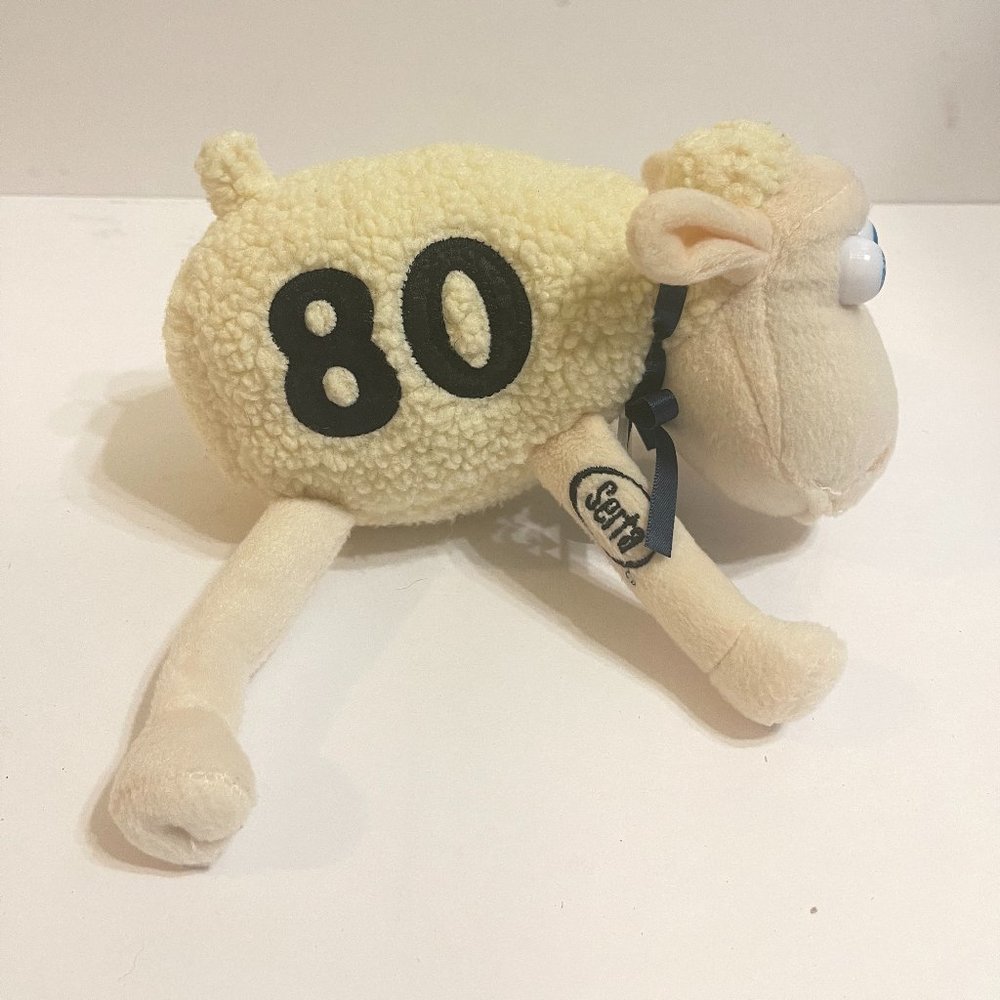 Serta Counting Sheep #80 Plush Promotional 80 Years  Stuffed Animal Toy 8"
